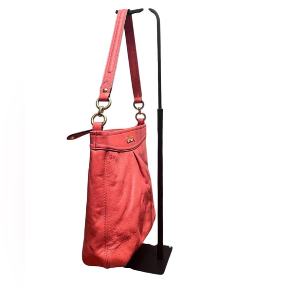 Coach Ashley Leather Convertible Hobo Bag - Coral Orange - Picture 6 of 15